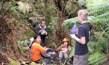 NREM students studying climate change effects in native forest